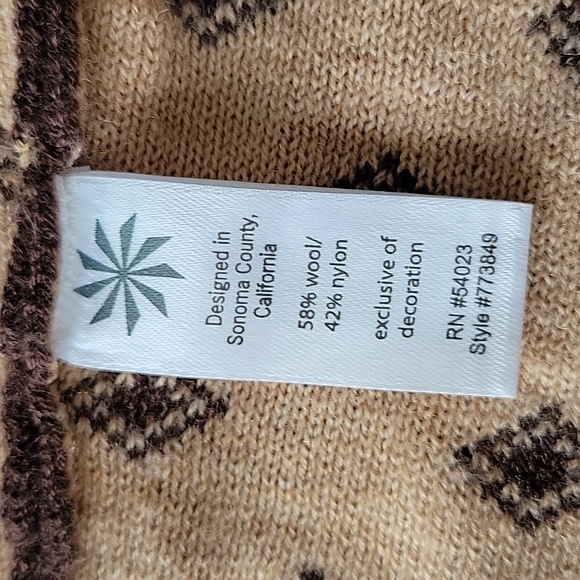 Athleta Cowl Neck Zipp Up Long Sleeve Small Wool Blend Dark Brown And Tan Teton - Picture 11 of 16